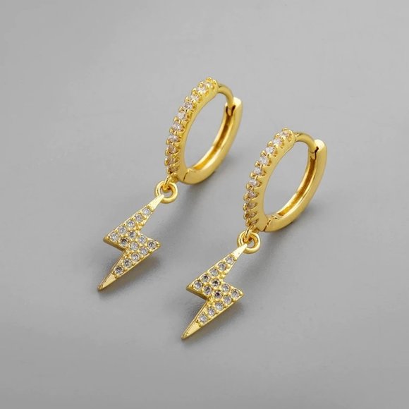 *NEW 925 Sterling Silver Lightening Bolt Earrings - Picture 3 of 8